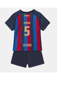 Barcelona Sergio Busquets #5 Babyklær Hjemme Fotballdrakt til barn 2022-23 Korte ermer (+ Korte bukser)